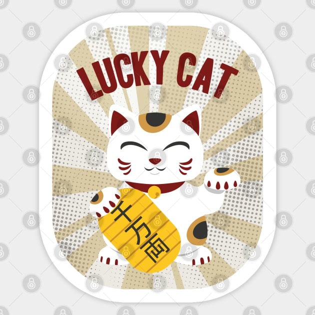 Maneki Neko - Lucky Cat Sticker by aglomeradesign